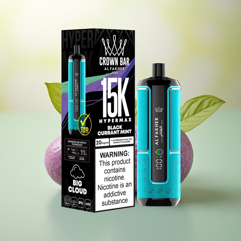 Al Fakher Crown Bar 15K Hypermax Blackcurrant Mint 600mAh Nicotine 6mg/ml