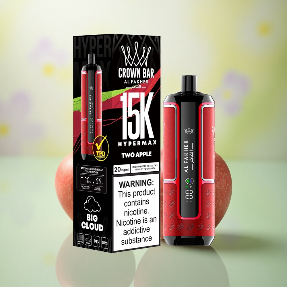 Al Fakher Crown Bar 15K Hypermax Two Apple 22ml 600mAh DTL