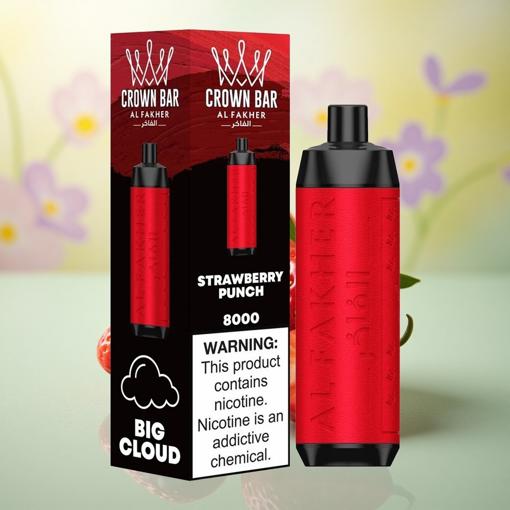 Al Fakher Crown Bar 8000 Crystal Strawberry Punch 600mAh 5mg Nicotine