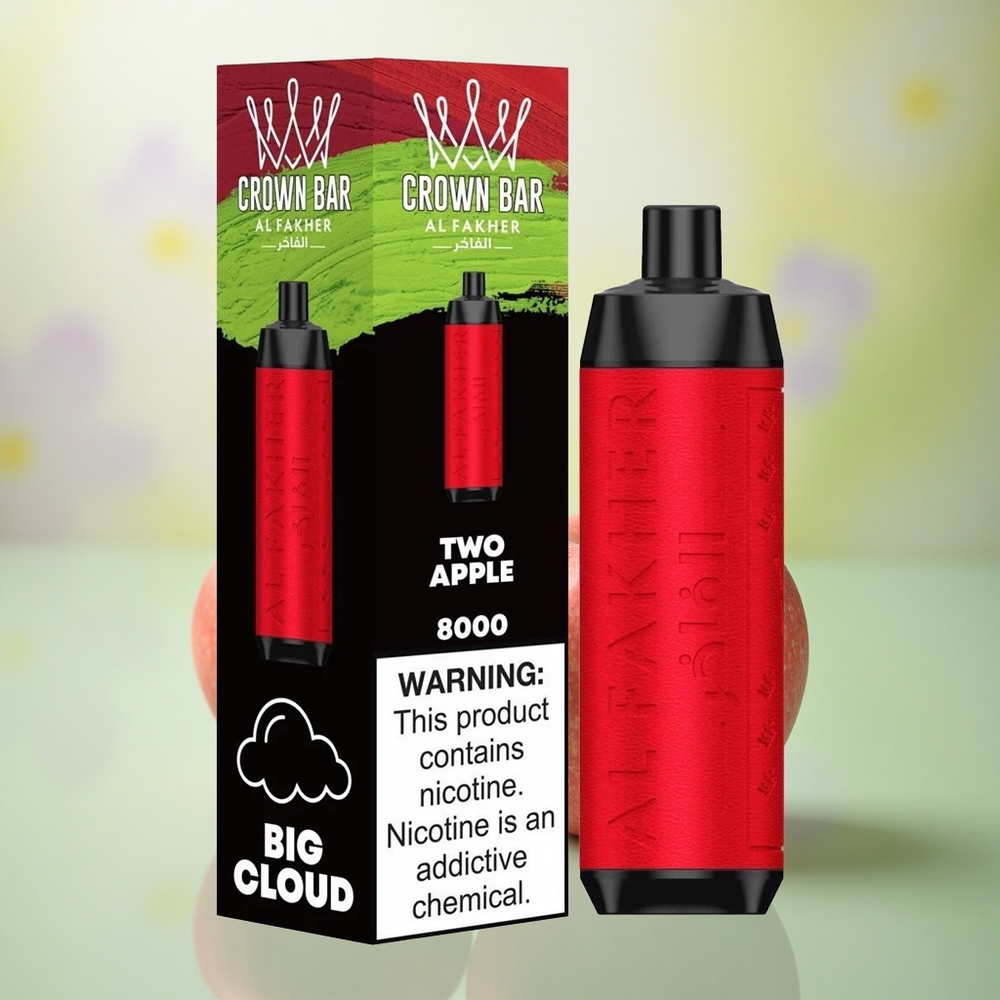 Al Fakher Crown Bar 8000 Crystal Two Apple 600mAh 18ml 5mg Nicotine