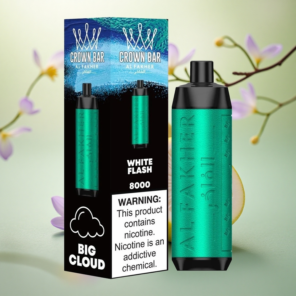Al Fakher Crown Bar 8000 Crystal White Flash Crystal 600mAh 18ml 5mg Nicotine