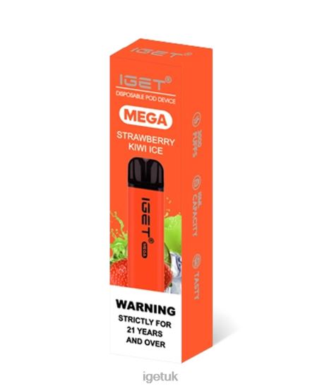 IGET Vape UK MEGA Strawberry Kiwi Ice R4J2L143