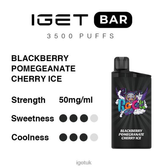 IGET Wholesale Bar 3500 Puffs Blackberry Pomegranate Cherry Ice R4J2L285