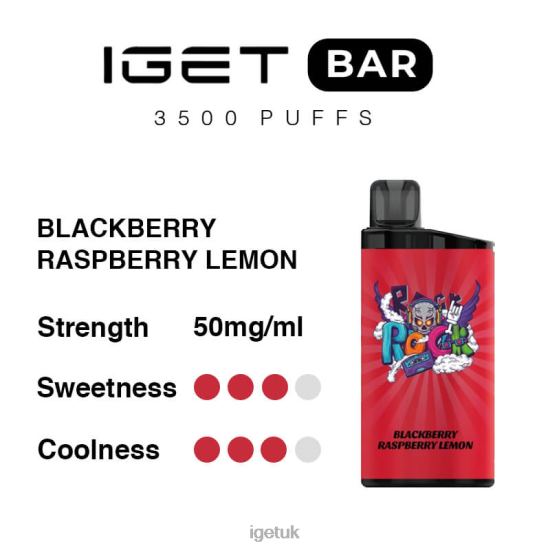 IGET Shop Bar 3500 Puffs Blackberry Raspberry Lemon R4J2L296