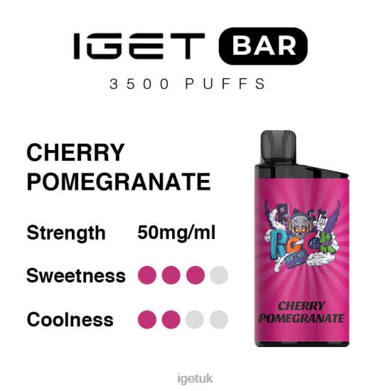 IGET UK Bar 3500 Puffs Cherry Pomegranate R4J2L291