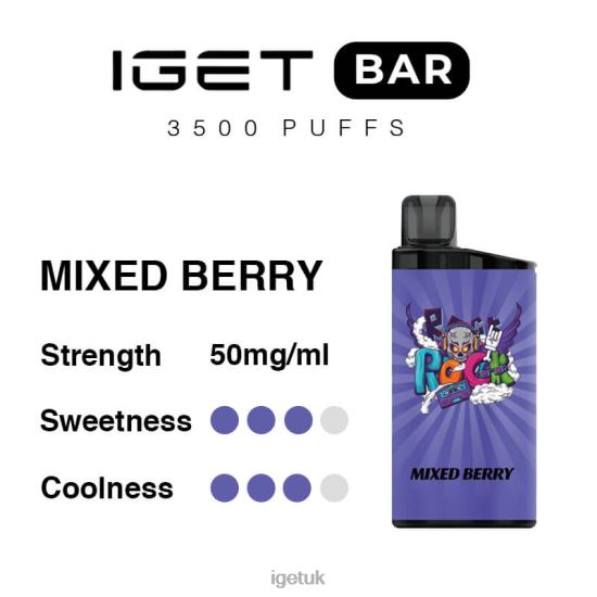 IGET Vape UK Bar 3500 Puffs Mixed Berry R4J2L283