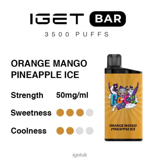IGET Sale Bar 3500 Puffs Orange Mango Pineapple Ice R4J2L290