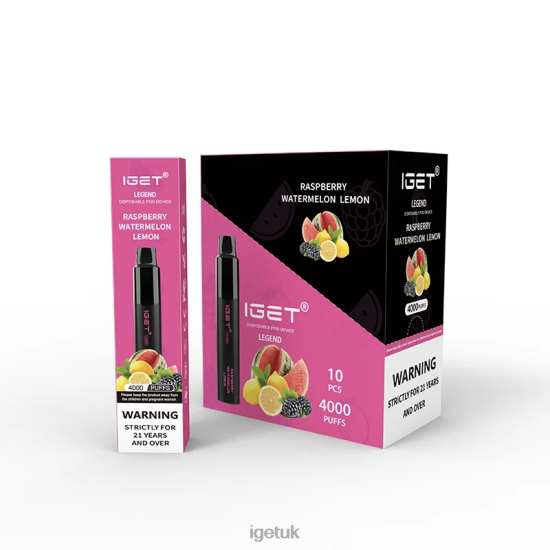 IGET Vape UK Legend 4000 Puffs Raspberry Watermelon Lemon R4J2L323